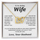 Valentine Gifts for Wife Necklace from Husband- Gifts for Wife from Husband, Birthday Gifts for Her Gifts Soulmate Message Card and Necklace Gift Box Gift Box Styles on Birthday, Wedding, Anniversary, Valentine Interlocking Heart