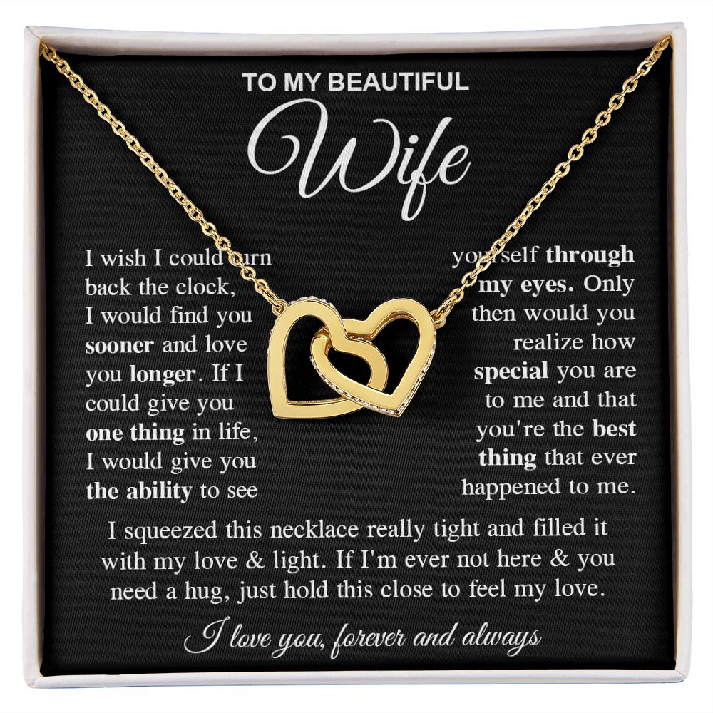 To My Soulmate Necklace Gift for Her, Wife Gifts From Husband, Necklaces For Wife From Husband To My Soulmate Necklace Message Card and Necklace Gift Box Gift Box Styles on Birthday, Wedding, Anniversary, Valentine Interlocking Heart