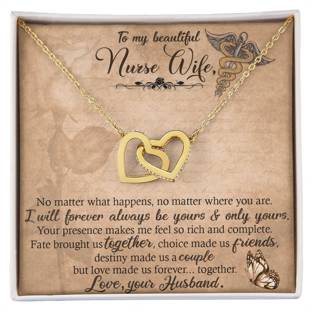 Couples Gifts, Nusre Wife Necklace Gifts From Husband, Wedding Anniversary Jewelry For Wife From Husband, Wife Birthday From Husband, To My Soulmate Message Card and Gift Box styles On Birthday, Christmas, Anniversary  Interlocking Heart