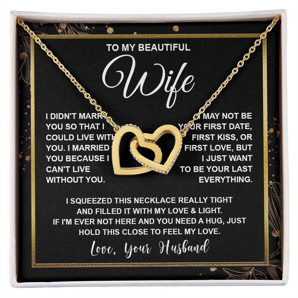 Wife Necklace Gifts From Husband, For Wife From Husband, Soulmate Anniversary Gifts From Husband, Necklaces For Wife From Husband To My Wife Necklace Message Card and Necklace Gift Box Gift Box Styles on Birthday, Wedding, Anniversary, Valentine Interlock