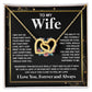 Couples Gifts Necklace To My Wife Necklace Anniversary Wedding Jewelry Romantic Gifts For My Wife Pendant Jewelry with Message Card and Box Necklaces for Women Valentines Day Happy Anniversary Wedding Present Interlocking Heart