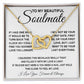 To My Beautiful Soulmate Necklace, Soulmate Jewelry For Women, Wife Necklace From Husband, Soulmate Gifts For Her, To My Future Wife Necklace Message Card and Necklace Gift Box Gift Box Styles on Birthday, Wedding, Anniversary, Valentine Interlocking Hear