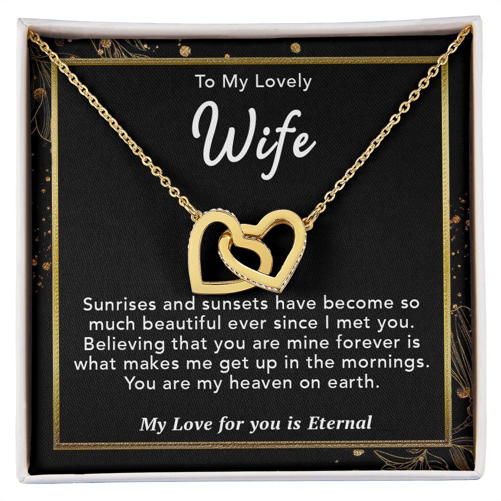 To My Lovely Wife Necklace Gift From Husband To My Badass Wife Pendant Jewelry with Message Card and Gift Box. Gift for Wife. Necklace Gift Set for Wife Necklace Gifts Box Gift Box Styles Interlocking Heart