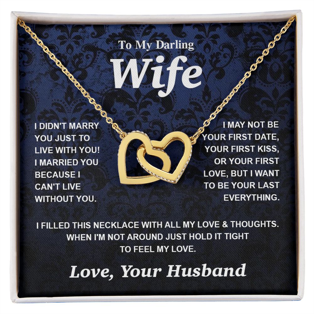 Valentine Gifts for Wife Necklace from Husband- Gifts for Wife from Husband, Wedding Gifts for Her Gifts Soulmate Message Card and Necklace Gift Box Gift Box Styles on Birthday, Wedding, Anniversary, Valentine Interlocking Heart