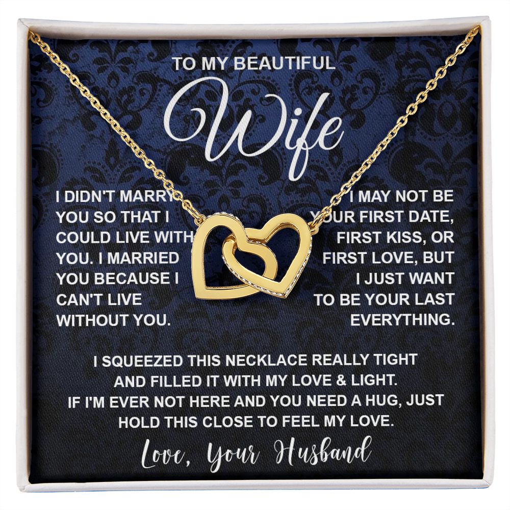 Wife Necklace Gifts From Husband, For Wife From Husband, Soulmate Valentine Gifts From Husband, Necklaces For Wife From Husband To My Wife Necklace Message Card and Necklace Gift Box Gift Box Styles on Birthday, Wedding, Anniversary, Valentine Interlockin