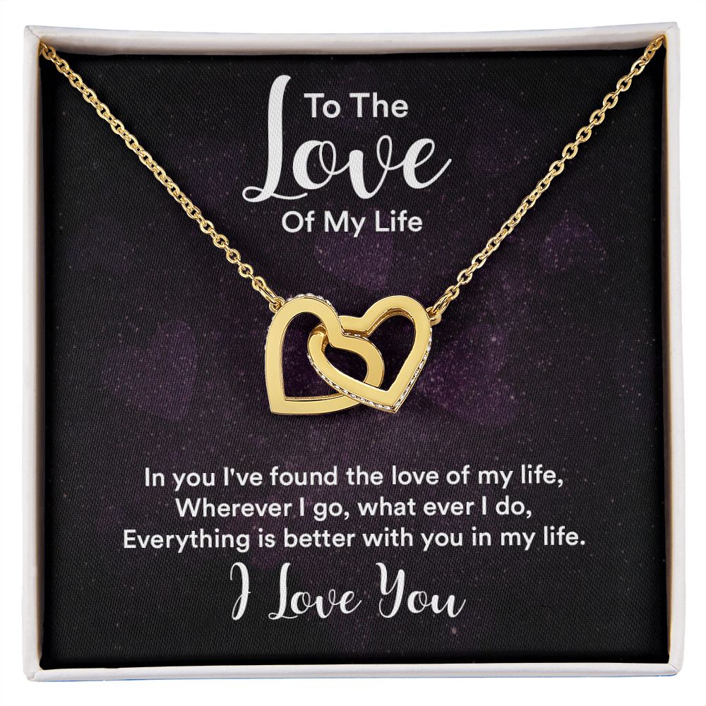 Couples Gifts, To the Love of My Life Necklace Love Knot Special Gift, Wedding Anniversary Jewelry For Wife From Husband, Wife Birthday From Husband, To My Soulmate Message Card and Gift Box styles On Birthday, Christmas, Anniversary  Interlocking Heart