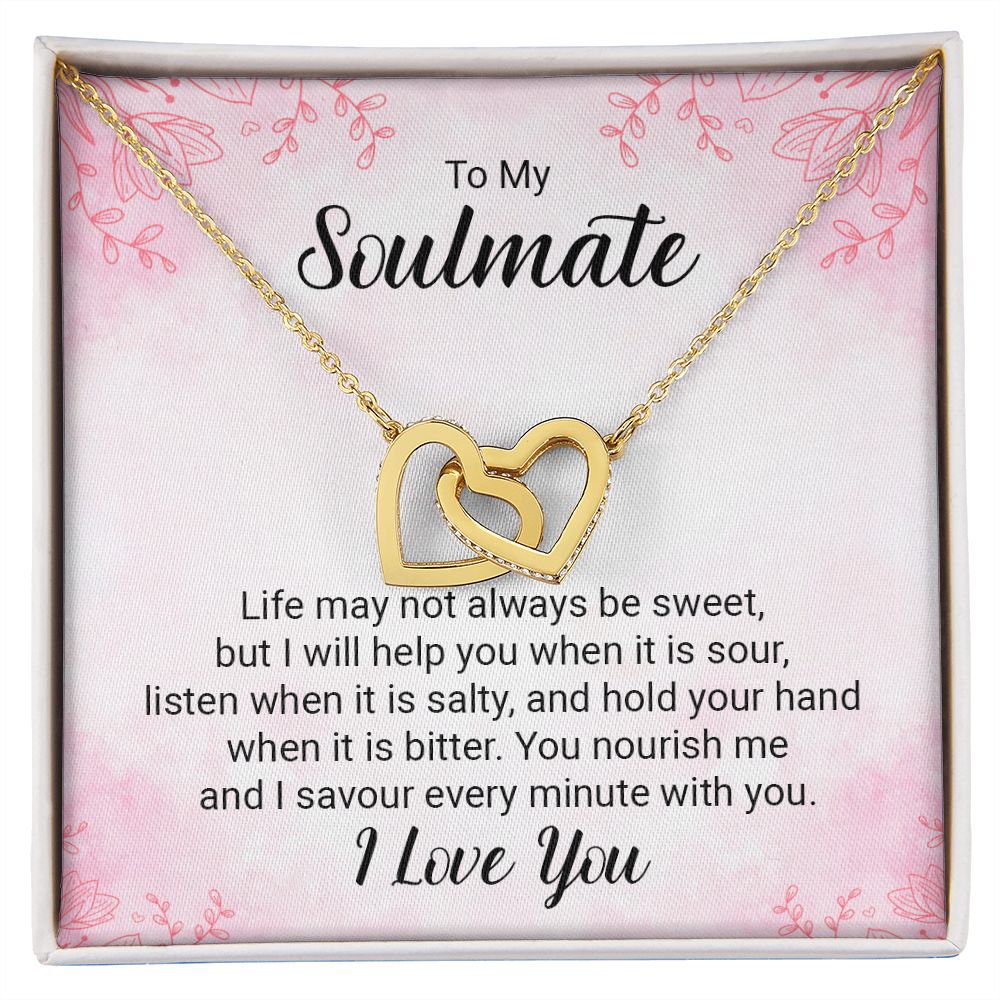 To My Soulmate Necklace for her Jewelry For Her Couples Gifts Necklaces For Soul Mate Christmas Jewelry, Love Knot Meaningful Necklace Message Card and Gift Box Styles on Birthday, Christmas, Anniversary Interlocking Heart