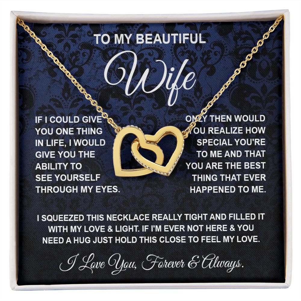 Soulmate Necklace Gifts From Husband, For Soulmate From Husband, Wife Gifts From Husband, Necklaces For Wife From Husband To My Wife Necklace Message Card and Necklace Gift Box Gift Box Styles on Birthday, Wedding, Anniversary, Valentine Interlocking Hear
