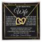 To My Beautiful Wife Necklace, Soulmate Jewelry For Women, Wife Necklace From Husband, Soulmate Gifts For Her, To My Future Soulmate Necklace Message Card and Necklace Gifts Box Gift Box Styles on Birthday, Wedding, Anniversary, Valentine Interlocking Hea