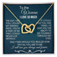 To The Woman Necklace Future Wife Gifts, Promise Necklace For Her, Fiance Gifts For Her, Valentine Birthday Gifts For Future Wife With Message Card Box LED, Soulmate Necklace For Women, To My Wife Necklace Interlocking Heart