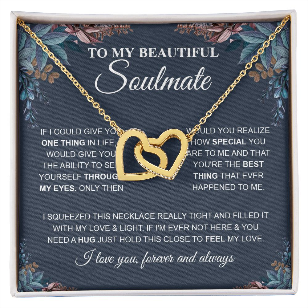 To My Beautiful Soulmate Necklace, Love Necklace for Girlfriend, Wife Gift, Soulmate Jewelry, Soulmate Necklace, Future Wife Gift, Necklace for Wife from Husband Necklace Message Card and Gift Box Styles on Birthday, Christmas, Wedding, Anniversary Interl