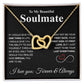 To My Beautiful Soulmate Necklace My Last Everything, Promise Necklace For Her, Fiance Gifts For Her, Valentine Gifts For Future Wife With Message Card Box LED, Soulmate Necklace For Women, To My Wife Necklace Interlocking Heart
