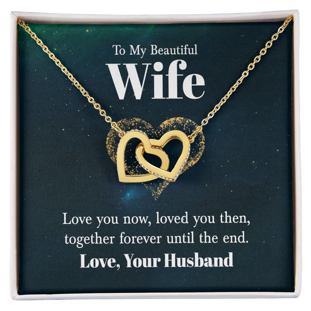 Wife Necklace Gifts From Husband, Wedding Anniversary For Wife From Husband, Wife Birthday From Husband, Necklaces For Wife From Husband, Love Knot Meaningful Necklace Message Card and Gift Box Styles on Birthday, Christmas, Anniversary  Interlocking Hear