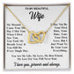 To My Wife Necklace Gift for Her, Soulmate Necklace, Necklaces for Wife from Husband, Valentine To My Wife Necklace, Soulmate Gifts, Necklace Message Card and Gift Box Styles on Birthday, Wedding, Anniversary, Valentine Interlocking Heart