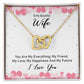 Couples Gifts Necklace To My Beautiful Wife Necklace Gifts For My Wife, I Love You, Love Knot Meaningful Necklace Message Card and Gift Box Styles on Birthday, Christmas, Anniversary Interlocking Heart