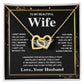 Wife Necklace Gift From Husband To My Badass Wife Valentines Days Anniversary Jewelry with Message Card and Gift Box. Gift for Wife. Necklace Gift Set for Wife Message Card and Necklace Interlocking Heart