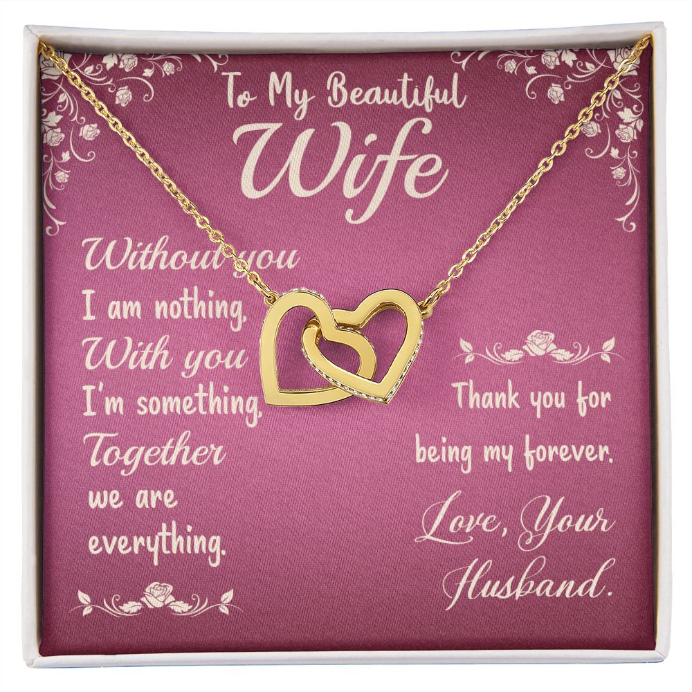 Couples Gifts,To My Wife Girlfriend Necklace Gifts From Husband, Wedding Anniversary Jewelry For Wife From Husband, Wife Birthday From Husband, To My Beautiful Wife Girlfriend Message Card and Gift Box styles On Birthday, Christmas, Anniversary  Interlock