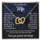 To My Wife Necklace Gift for Her, Soulmate Jewelry, Necklaces for Wife from Husband, Wedding To My Wife Necklace, Soulmate Gifts, Necklace Message Card and Gift Box Styles on Birthday, Wedding, Anniversary, Valentine Interlocking Heart
