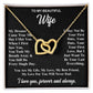 To My Wife Necklace Gift for Her, Soulmate Jewelry, Necklaces for Wife from Husband, Anniversary, To My Wife Necklace, Soulmate Gifts, Necklace Message Card and Gift Box Styles on Birthday, Wedding, Anniversary, Valentine Interlocking Heart