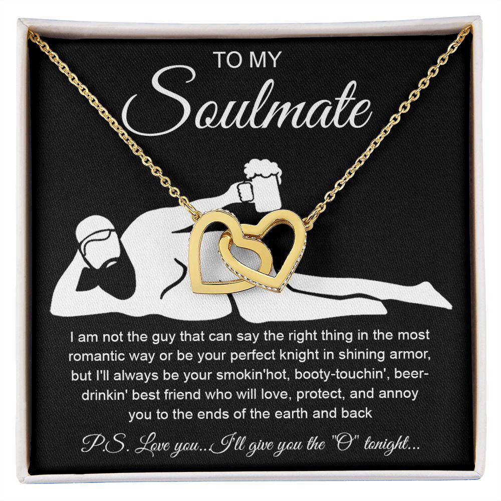 To My Soulmate Necklace For Women, Funny Gifts For Girlfriend,Valentine Christmas Presents For Girlfriend, Best Birthday Meaningful Gift Ideas For Wife, Women Romantic Jewelry For Her Anniversary Message Card and Gift Box Styles Interlocking Heart
