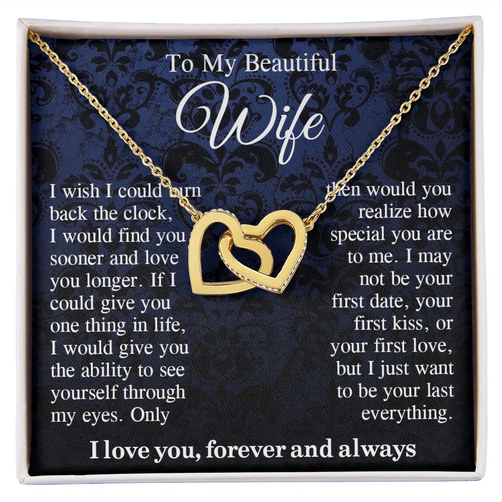 To My Beautiful Soulmate Necklace Gift For Her, Wife Gifts From Husband, Valentine Gifts For Wife From Husband To My Soulmate Necklace Message Card and Necklace Gift Box Gift Box Styles on Birthday, Wedding, Anniversary, Valentine Interlocking Heart