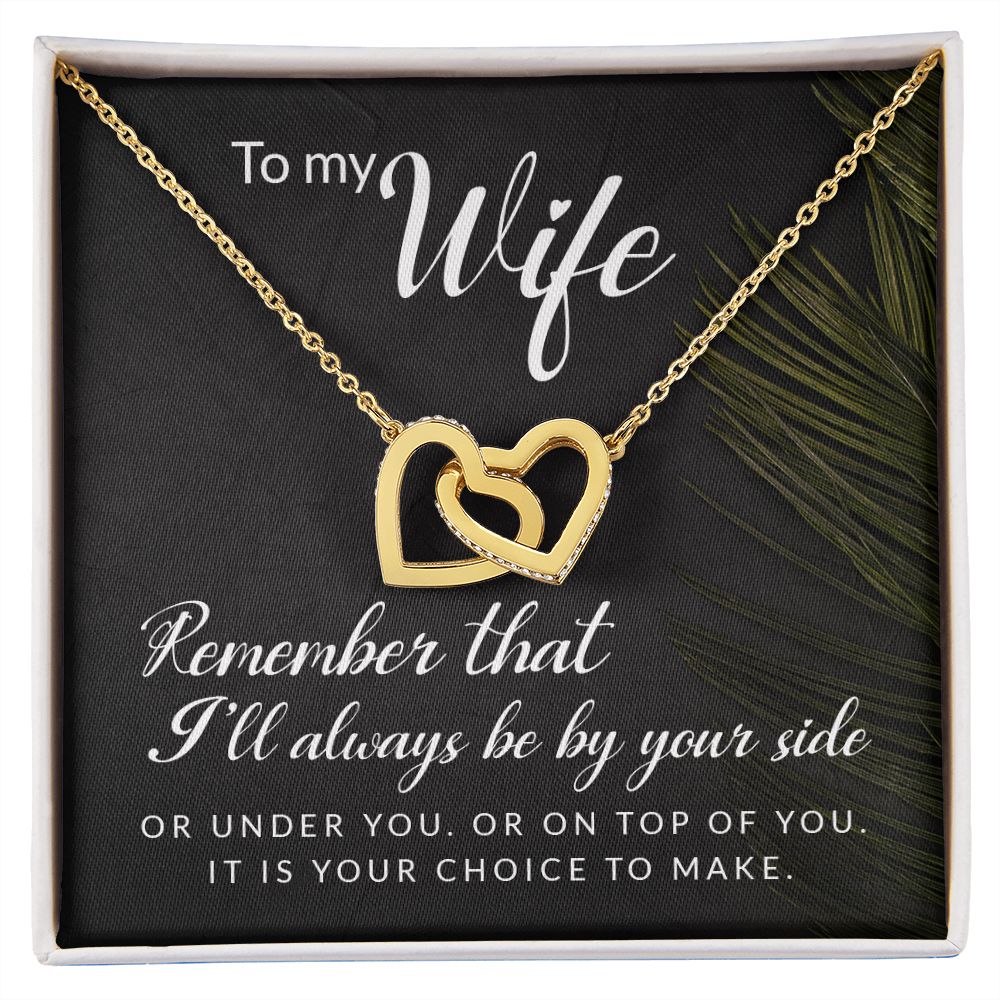 To My Wife Necklace Romantic Gifts For Her Unique Necklaces For Wife From Husband Cute Valentines Day Anniversary For Wife, Love Knot Meaningful Necklace Message Card and Gift Box Styles on Birthday, Christmas, Anniversary Interlocking Heart