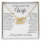 To My Beautiful Wife Necklace, Wedding Anniversary Jewelry for Women, Anniversary Gifts For Wife From Husband To My Wife Necklace Message Card and Necklace Gift Box Gift Box Styles on Birthday, Wedding, Anniversary, Valentine Interlocking Heart