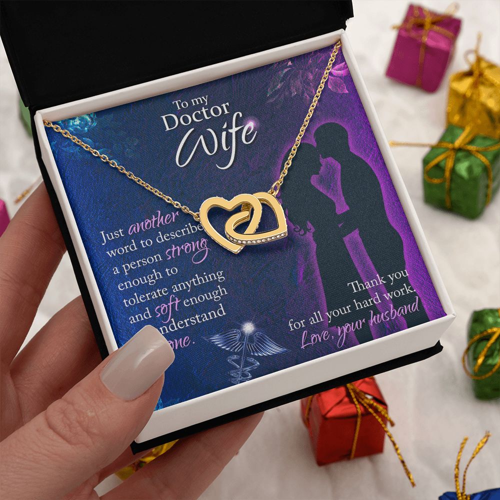 Couples Gifts,To My Doctor Wife Girlfriend Necklace Gifts From Husband, Wedding Anniversary Jewelry For Wife From Husband, Wife Birthday From Husband, To My Beautiful Wife Girlfriend Message Card and Gift Box styles On Birthday, Christmas, Anniversary Int