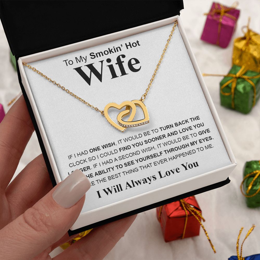 Gifts For Wife Birthday Gifts From Husband Necklace Valentines Day, Necklace for Future Soulmate, Wedding Anniversary Jewelry for Wife Necklace Gifts from Husband - Soulmate Gift Necklace with Message Card and Gift Box Interlocking Heart