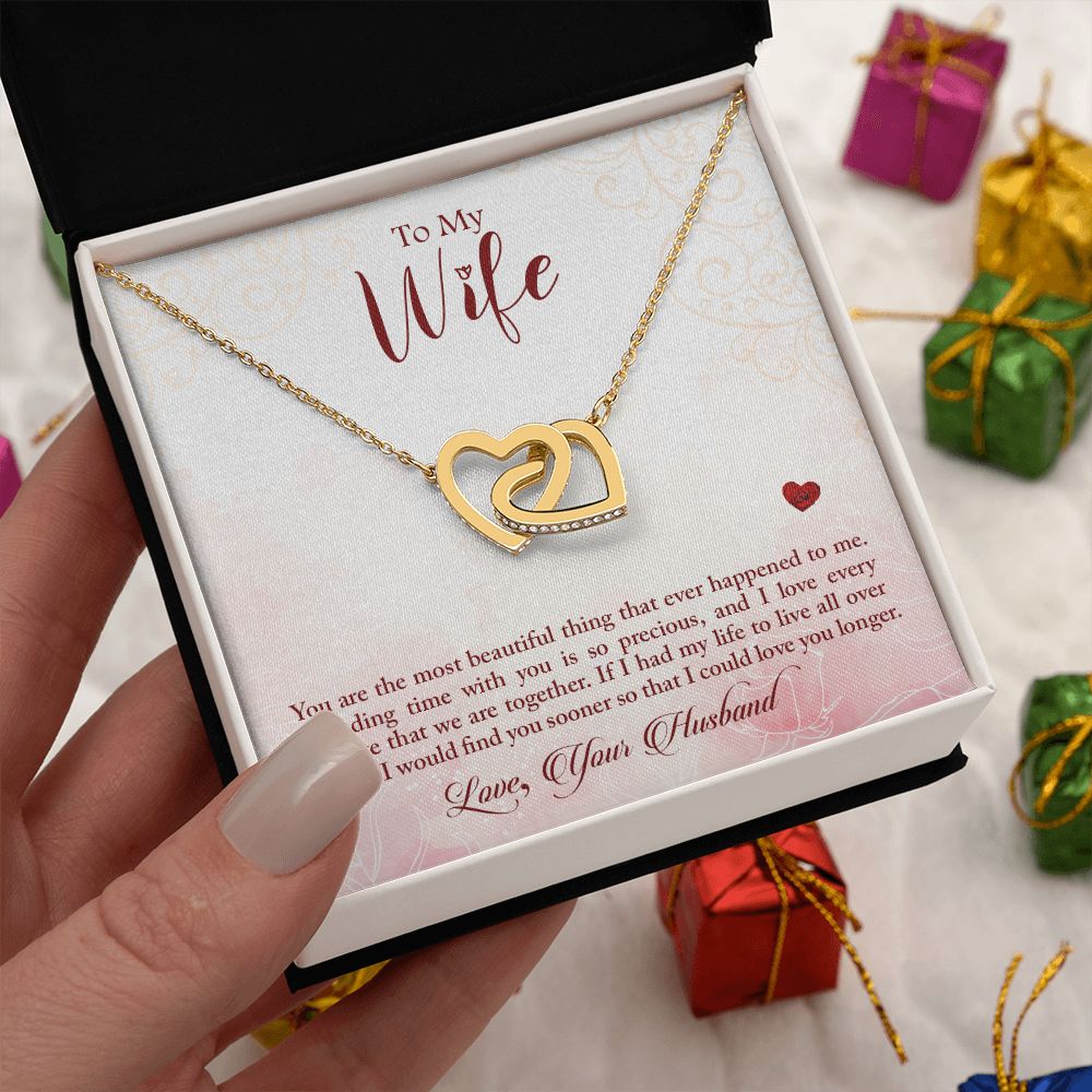 Couples Gifts,My Wife Girlfriend Necklace Gifts From Husband, Wedding Anniversary Jewelry For Wife From Husband, Wife Birthday From Husband, To My Beautiful Wife Girlfriend Message Card and Gift Box styles On Birthday, Christmas, Anniversary  Interlocking