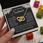 Soulmate Necklace Gift for Her, Soulmate Jewelry, Necklace for Future Wife, Wedding Valentine Jewelry for Wife Necklace Gifts from Husband - Soulmate Gift Necklace with Message Card and Gift Box Interlocking Heart