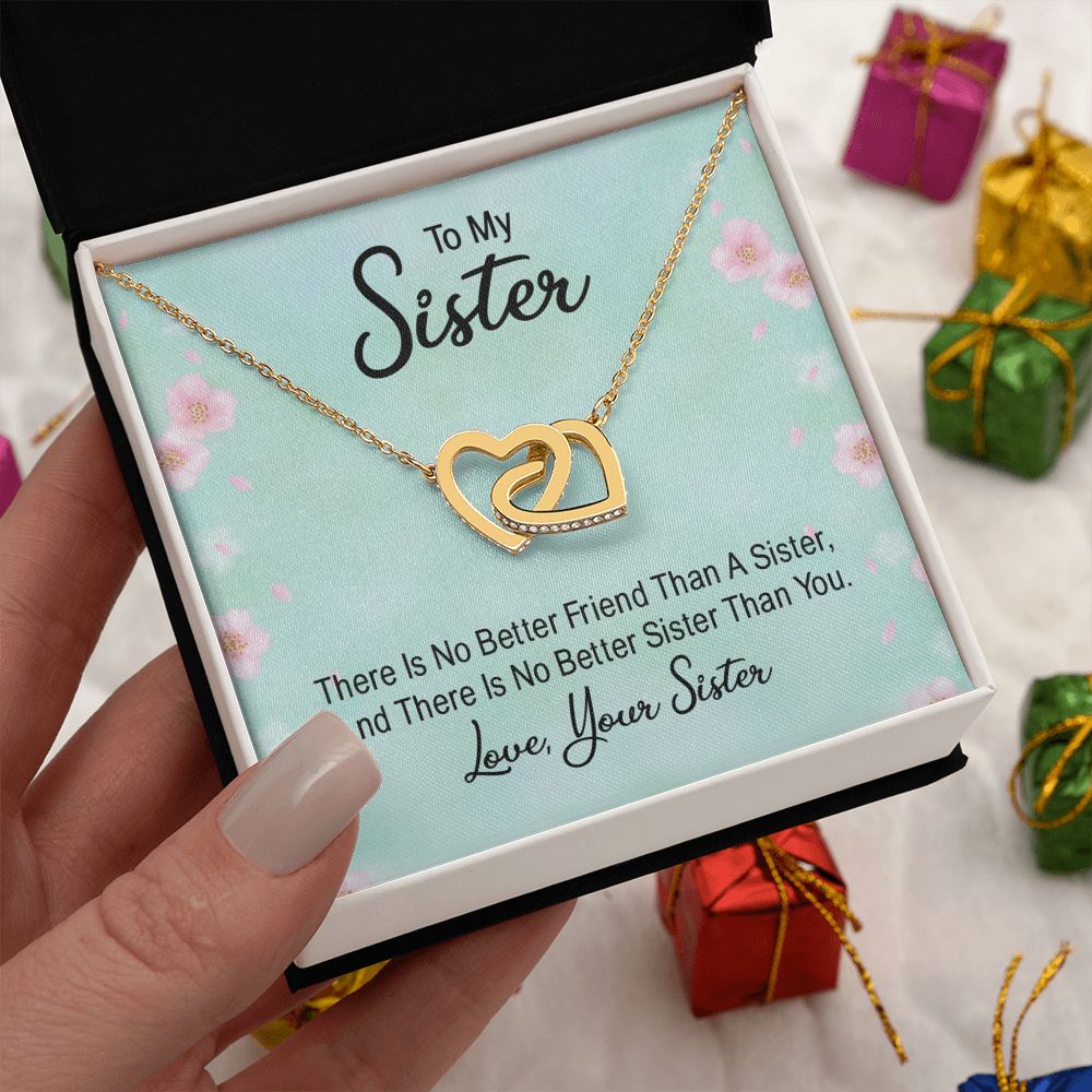 Couples Gifts, To My Sister Necklace Gifts From Husband, Wedding Anniversary Jewelry For Wife From Husband, Wife Birthday From Husband, To My Soulmate Message Card and Gift Box styles On Birthday, Christmas, Anniversary  Interlocking Heart