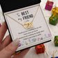 To My Best Friend On Her Wedding Day Necklace, Soul Sisters Necklace, BFF Necklace, Best Friend Gift Jewelry, Long Distance, Friends, Meaningful Necklace Message Card and Gift Box Styles on Birthday, Christmas, Anniversary  Interlocking Heart