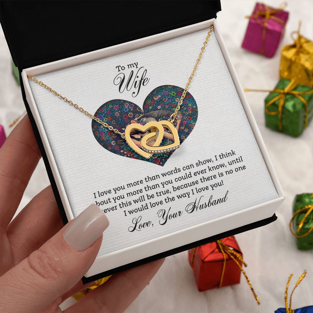 To My Wife Every Passing Second Gift Wife From Husband, Jewelry For Women, Jewelry For Wife, Love Knot Meaningful Necklace Message Card and Gift Box Styles on Birthday, Christmas, Anniversary Interlocking Heart
