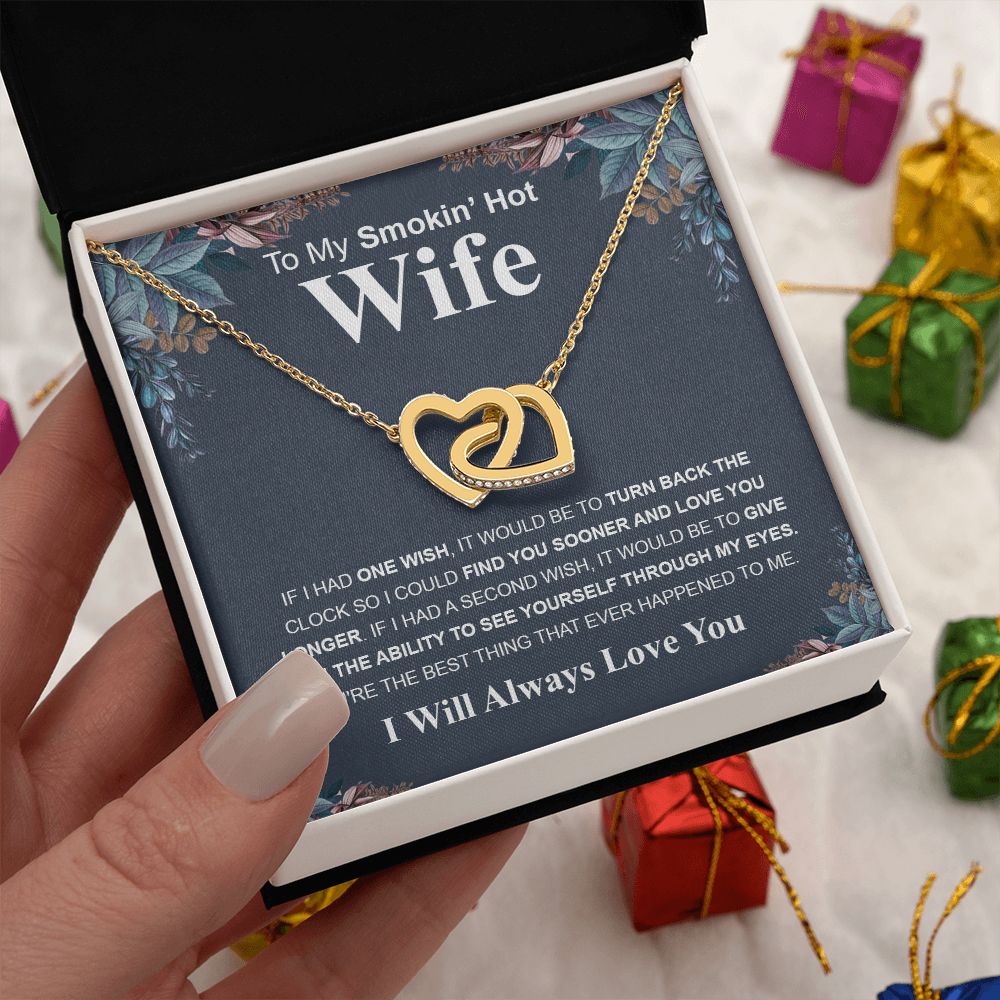 Gifts For Wife Birthday Gifts From Husband Necklace Valentines Day, Necklace for Future Soulmate, Wedding Birthday Jewelry for Wife Necklace Gifts from Husband - Soulmate Gift Necklace with Message Card and Gift Box Interlocking Heart