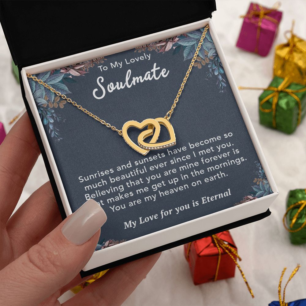 To My Lovely Wife Necklace Gift From Husband To My Badass Wife Pendant Birthday Jewelry with Message Card and Gift Box. Gift for Wife. Necklace Gift Set for Wife Necklace Gifts Box Gift Box Styles Interlocking Heart