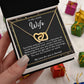 To My Lovely Wife Necklace Gift From Husband To My Badass Wife Pendant Jewelry with Message Card and Gift Box. Gift for Wife. Necklace Gift Set for Wife Necklace Gifts Box Gift Box Styles Interlocking Heart