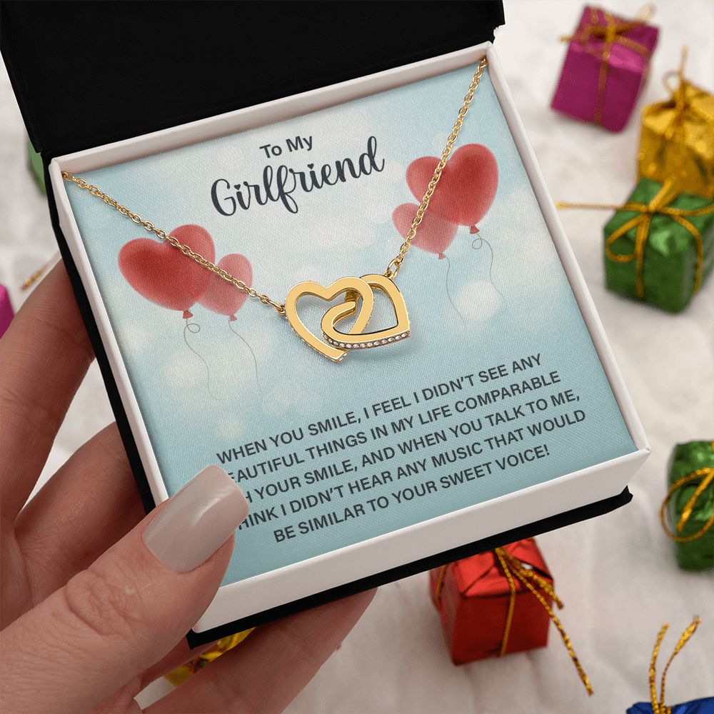 Love Knot Necklace To My Girlfriend Gifts From Boyfriend, Girlfriend Jewelry, Girlfriend Birthday Anniversary For Girlfriend Gift, Necklace Message Card and Gift Box Styles on Birthday, Christmas, Anniversary Interlocking Heart