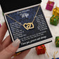 To My Wife Necklace Gift for Her, Soulmate Jewelry, Necklaces for Wife from Husband, Wedding To My Wife Necklace, Soulmate Gifts, Necklace Message Card and Gift Box Styles on Birthday, Wedding, Anniversary, Valentine Interlocking Heart