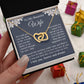 Wife Necklace Gift for Her, Soulmate Jewelry, Necklace for Future Wife, Wedding Anniversary Jewelry for Wife Necklace Gifts from Husband - Soulmate Gift Necklace with Message Card and Gift Box Interlocking Heart