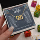 To My Beautiful Wife Necklace Gift for Her, Soulmate for Wife Valentine Gifts from Husband, Birthday for Women, Soulmate Gifts, Message Card and Necklace Gifts Box Gift Box Styles on Birthday, Wedding, Anniversary, Valentine Interlocking Heart