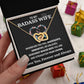 Wife Necklace Gift From Husband To My Badass Wife Pendant Valentines Day Anniversary Jewelry with Message Card and Gift Box. Gift for Wife. Necklace Gift Set for Wife Necklace Gifts Box Gift Box Styles Interlocking Heart