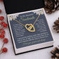 Soulmate Necklace Gift for Her, Soulmate Jewelry, Necklace for Future Soulmate, Valentine Anniversary Jewelry for Wife Necklace Gifts from Husband - Soulmate Gift Necklace with Message Card and Gift Box Interlocking Heart