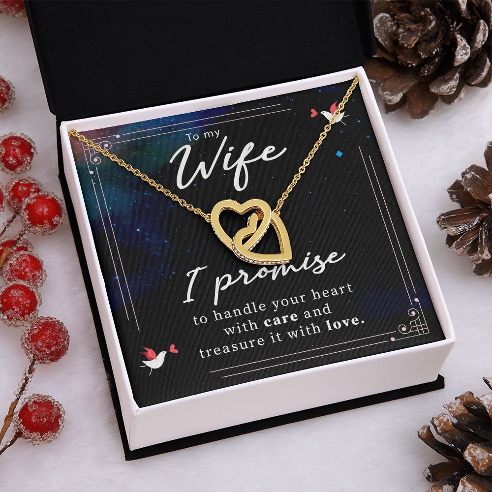 Birthday For Wife, Love Necklace Gifts For Wife From Husband, To My Soulmate Necklace For Women, To My Wife Necklace Wedding Anniversary, I Love You, Love Knot Meaningful Necklace Message Card and Gift Box Styles on Birthday, Christmas, Anniversary Interl
