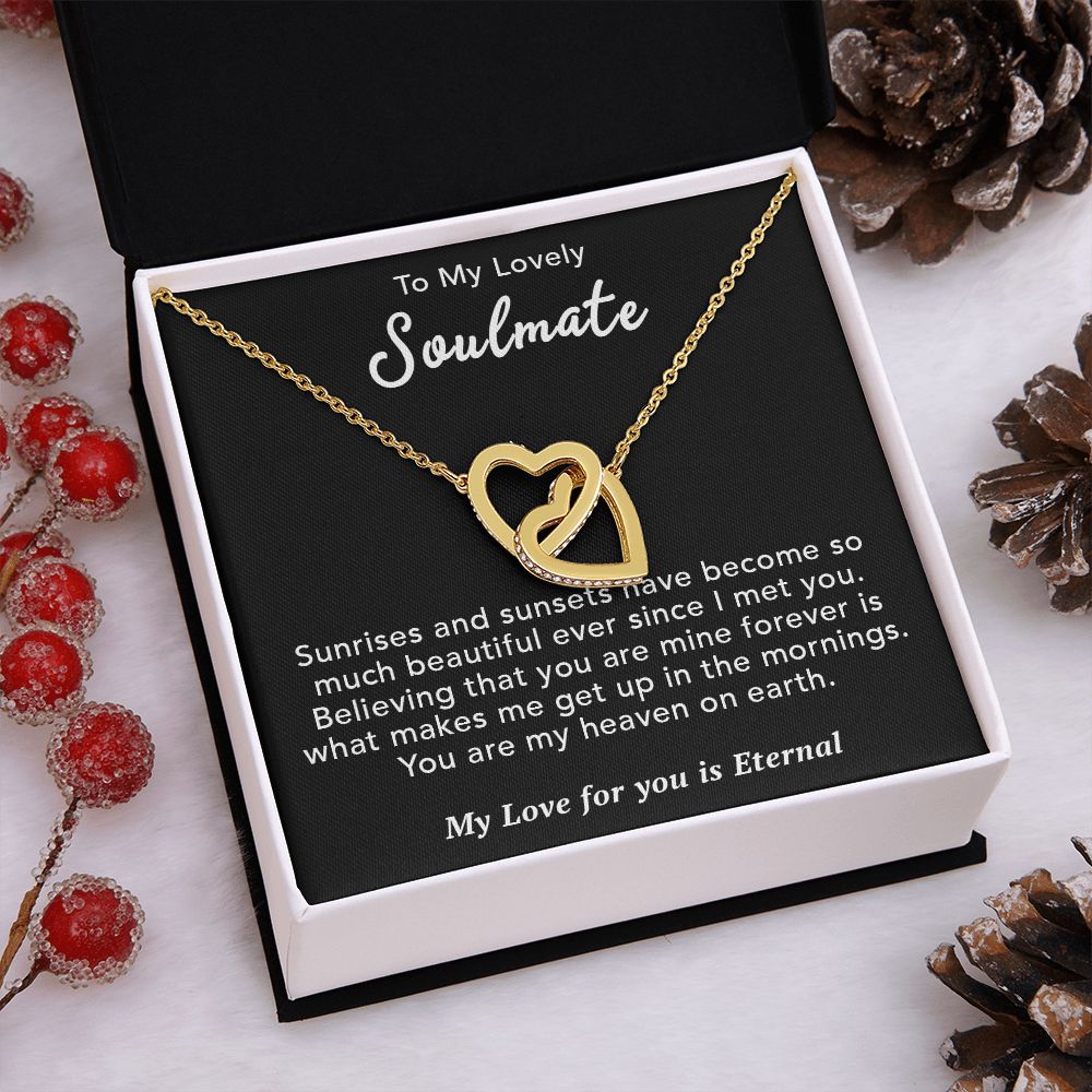 To My Lovely Wife Necklace Gift From Husband To My Badass Wife Pendant Valentine Jewelry with Message Card and Gift Box. Gift for Wife. Necklace Gift Set for Wife Necklace Gifts Box Gift Box Styles Interlocking Heart