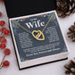 Couples Gifts Necklace To My Wife Necklace Anniversary Valentine Jewelry Romantic Gifts For My Wife Pendant Jewelry with Message Card and Box Necklaces for Women Valentines Day Happy Anniversary Wedding Present Interlocking Heart