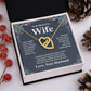 Wife Necklace Gift From Husband To My Badass Wife Valentines Days Anniversary Jewelry with Message Card and Gift Box. Gift for Wife. Necklace Gift Set for Wife Message Card and Necklace Gifts Box Gift Box Styles Interlocking Heart