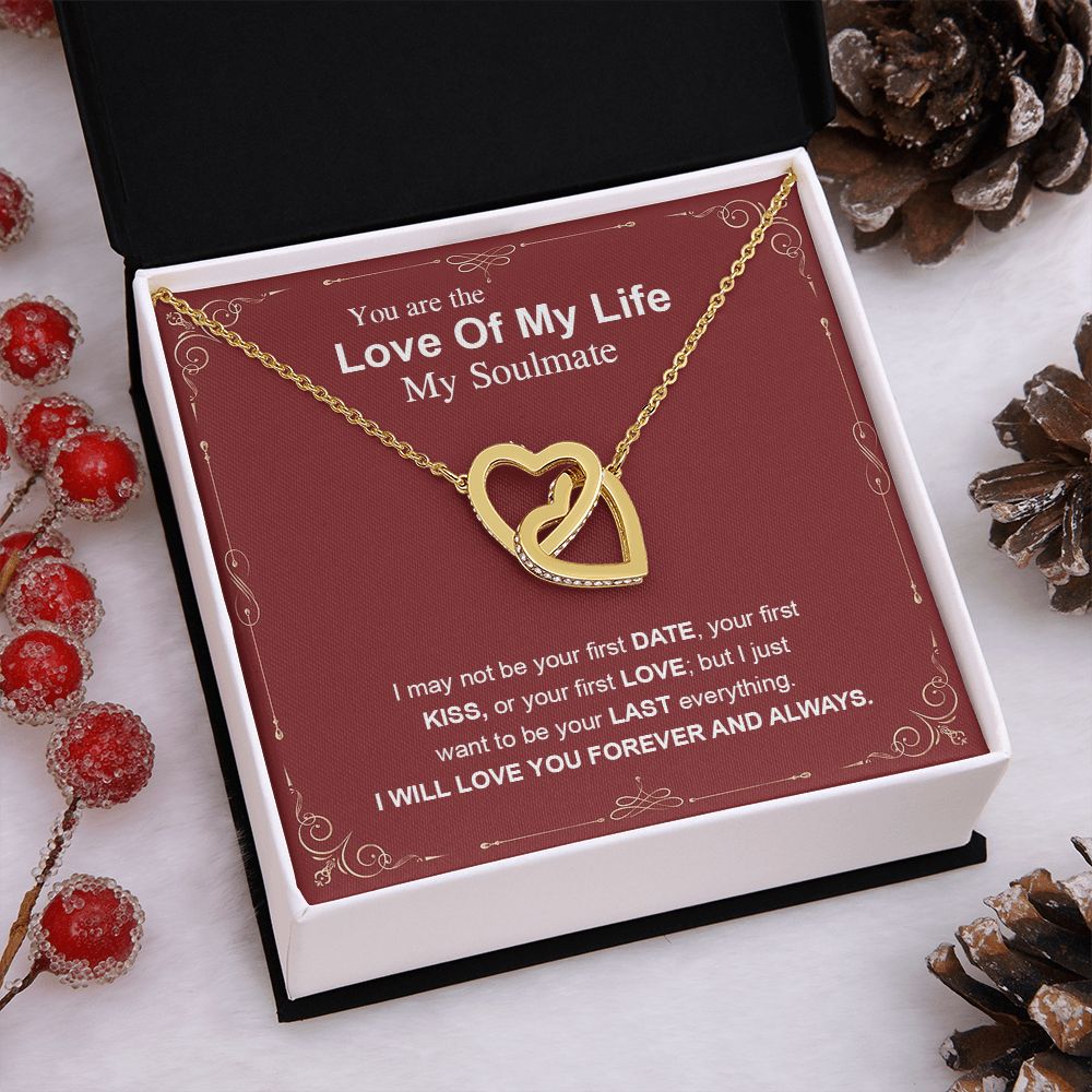 To My Soulmate Necklace, Necklaces For Wife from Husband, Soulmate Necklace to My Future Wife, Necklace For Soulmate with Message Card and Necklace Gift Box Gift Box Styles on Birthday, Christmas, Wedding, Anniversary Interlocking Heart