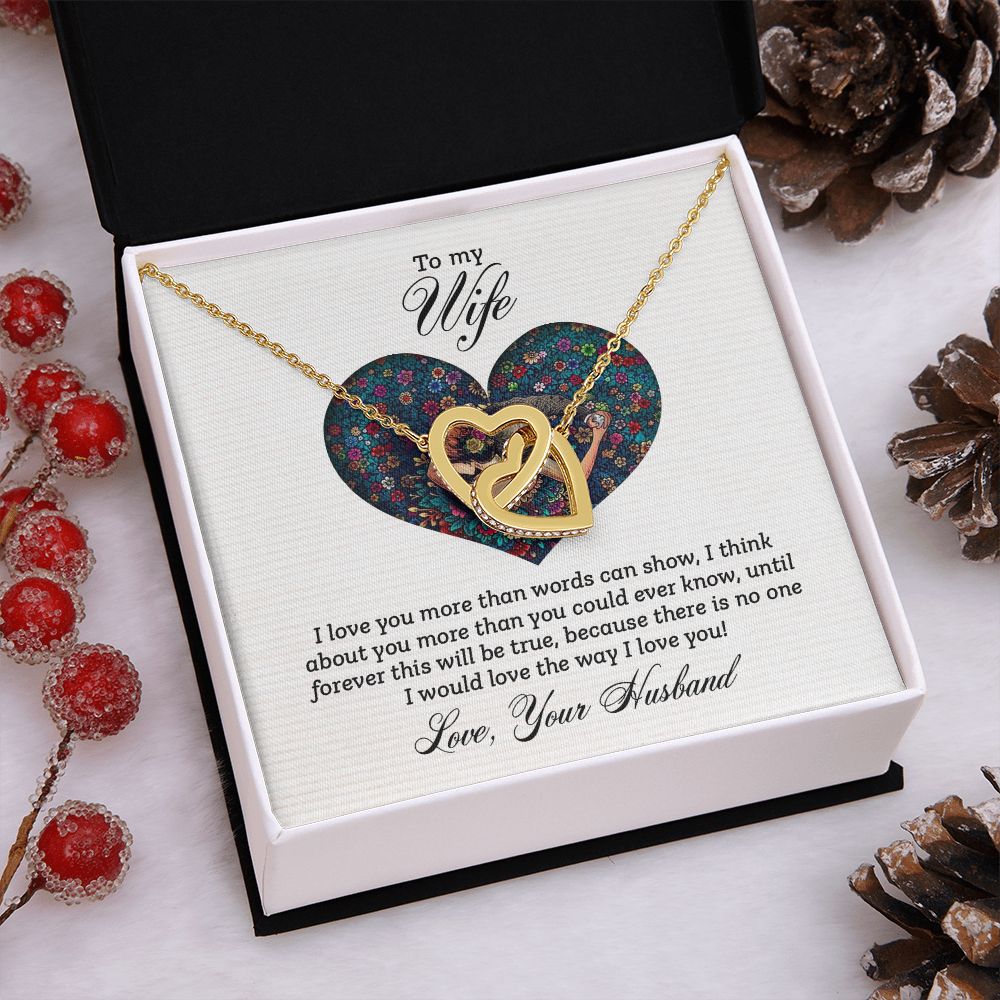 To My Wife Every Passing Second Gift Wife From Husband, Jewelry For Women, Jewelry For Wife, Love Knot Meaningful Necklace Message Card and Gift Box Styles on Birthday, Christmas, Anniversary Interlocking Heart