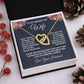 Wife Necklace Gifts from Husband, Wedding Anniversary Gifts for Wife from Husband, Wife Birthday Gifts from Husband, To My Wife Necklace Message Card and Necklace Gifts Box Gift Box Styles on Birthday, Wedding, Anniversary, Valentine Interlocking Heart
